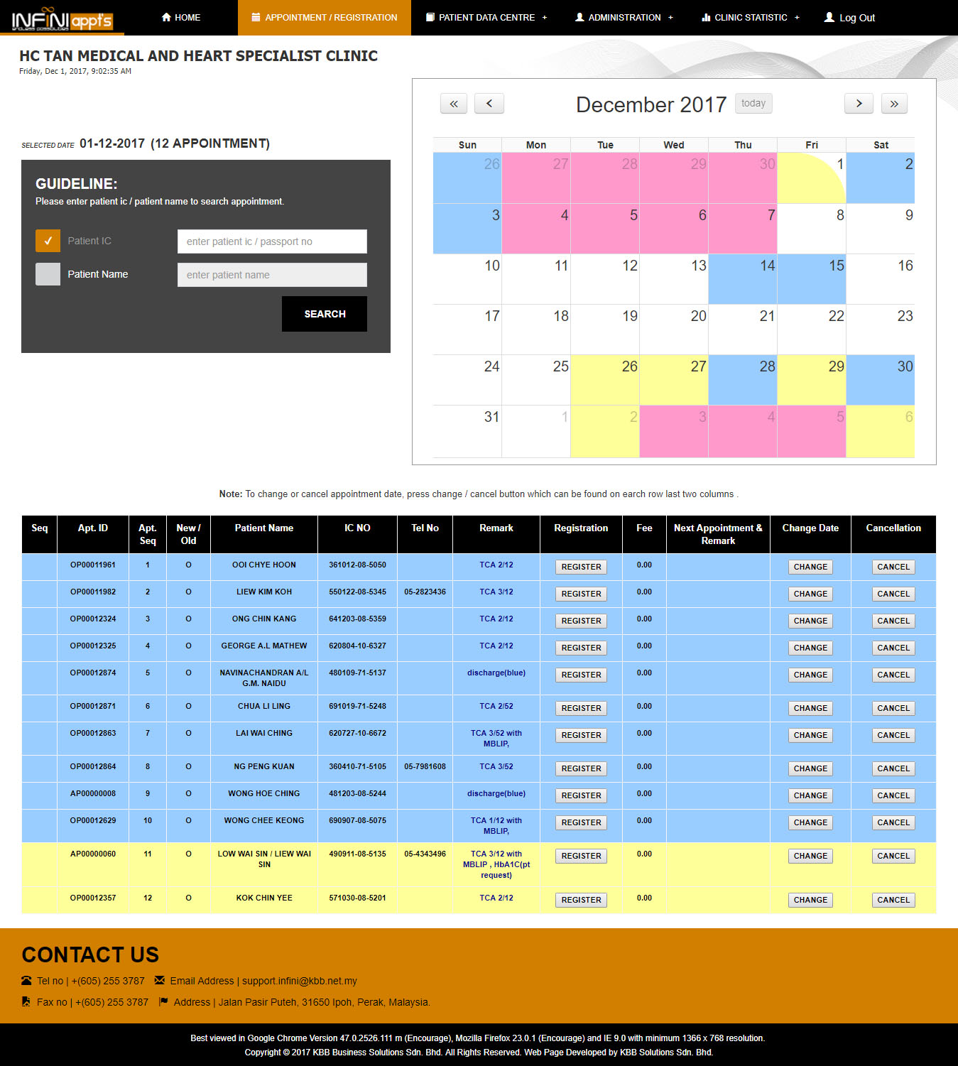 Appointment Page