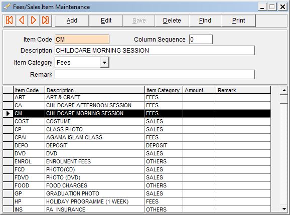 Fees Item